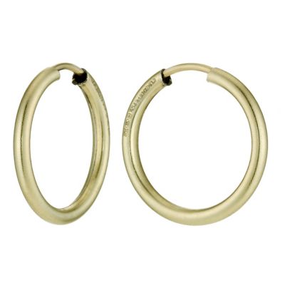 Together Bonded Silver & 9ct Gold Hoop Earrings 15mm H.Samuel