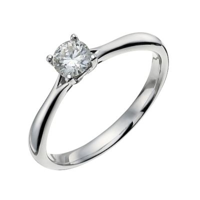Forever 9ct White Gold 1/3 Carat Diamond Solitaire Ring H.Samuel