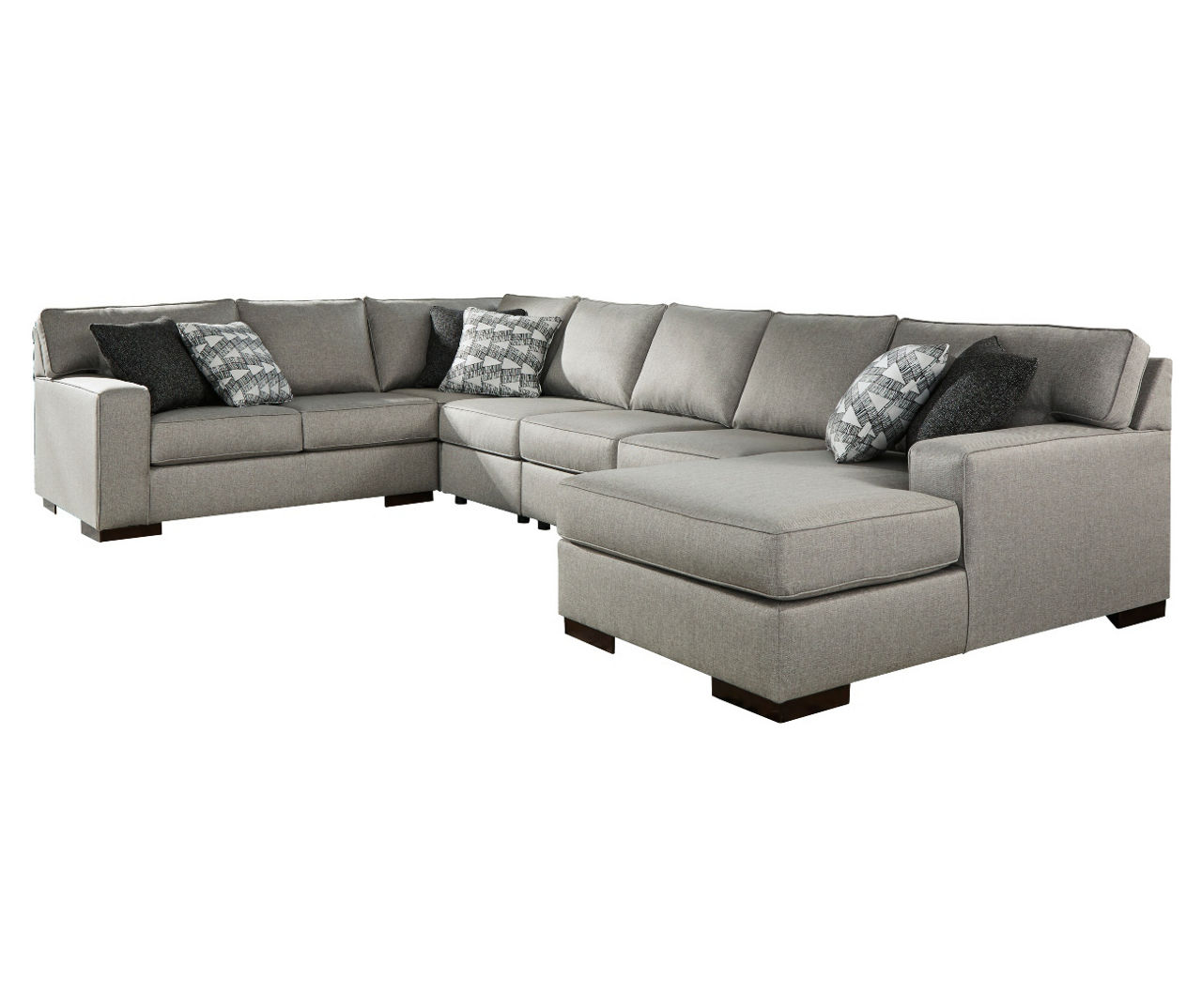 Signature Design By Ashley Marsing Nuvella Slate 5Piece Sectional with