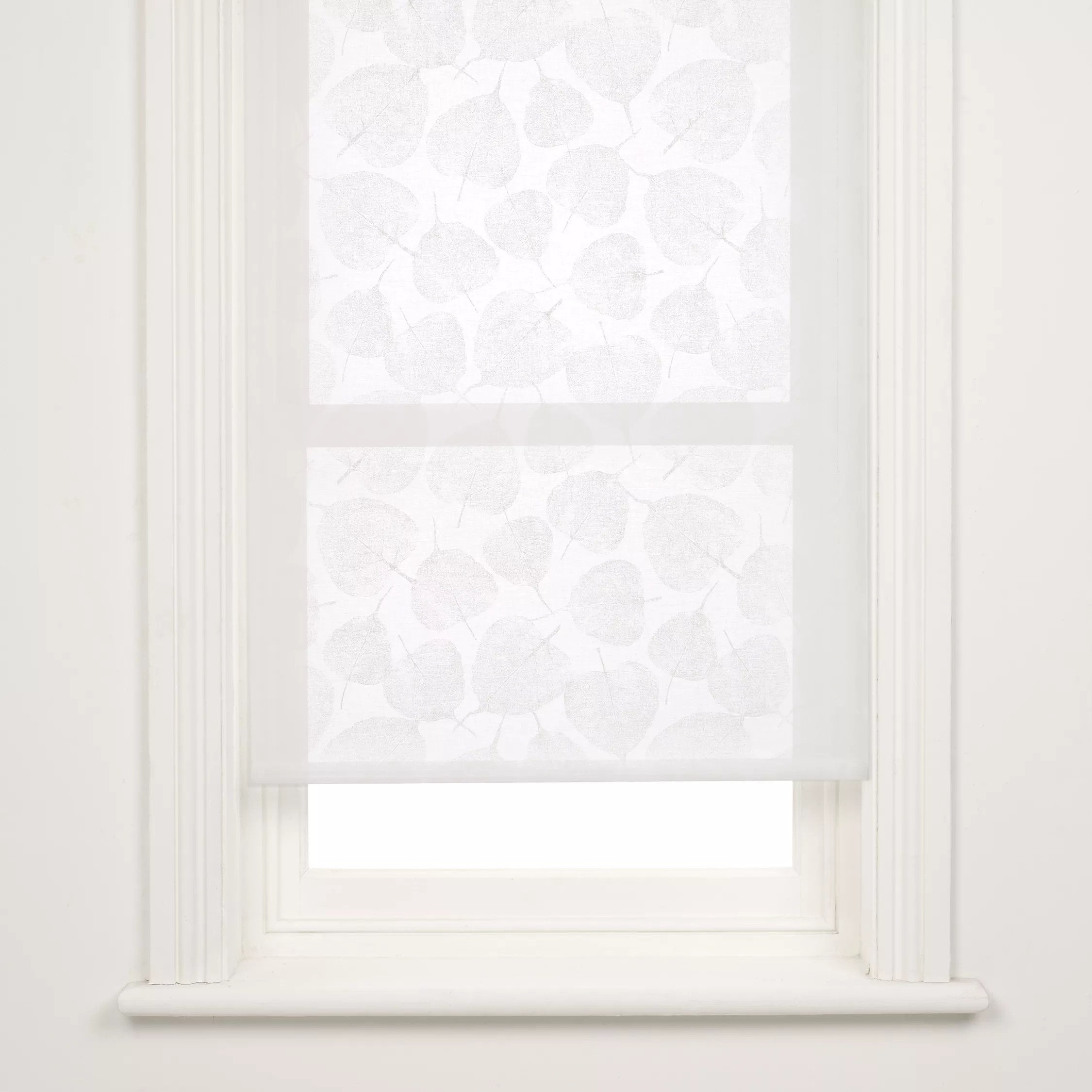 John Lewis Leaf Sheer Roller Blinds, White review, compare prices