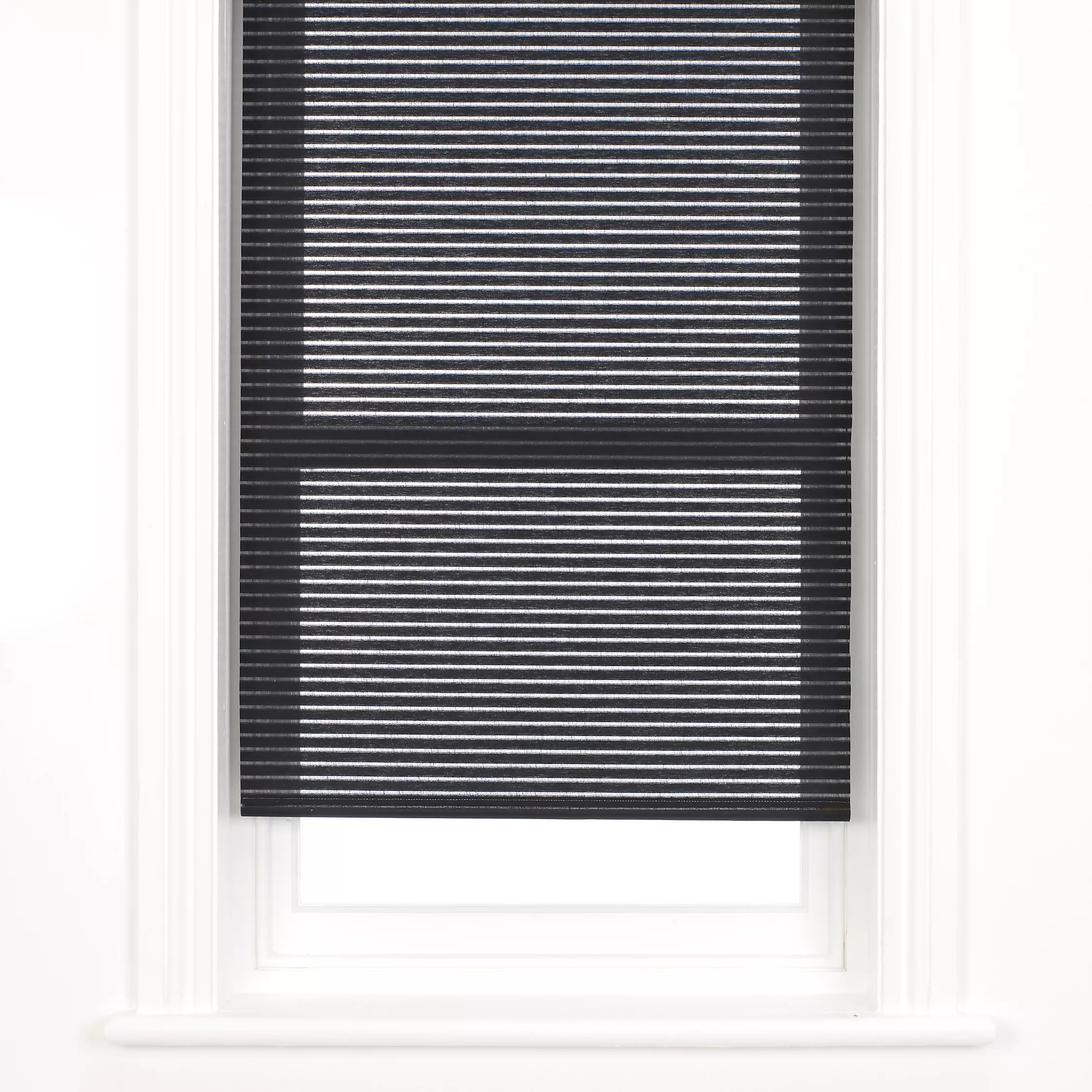 John Lewis Sheer Stripe Roller Blinds, Black review, compare prices