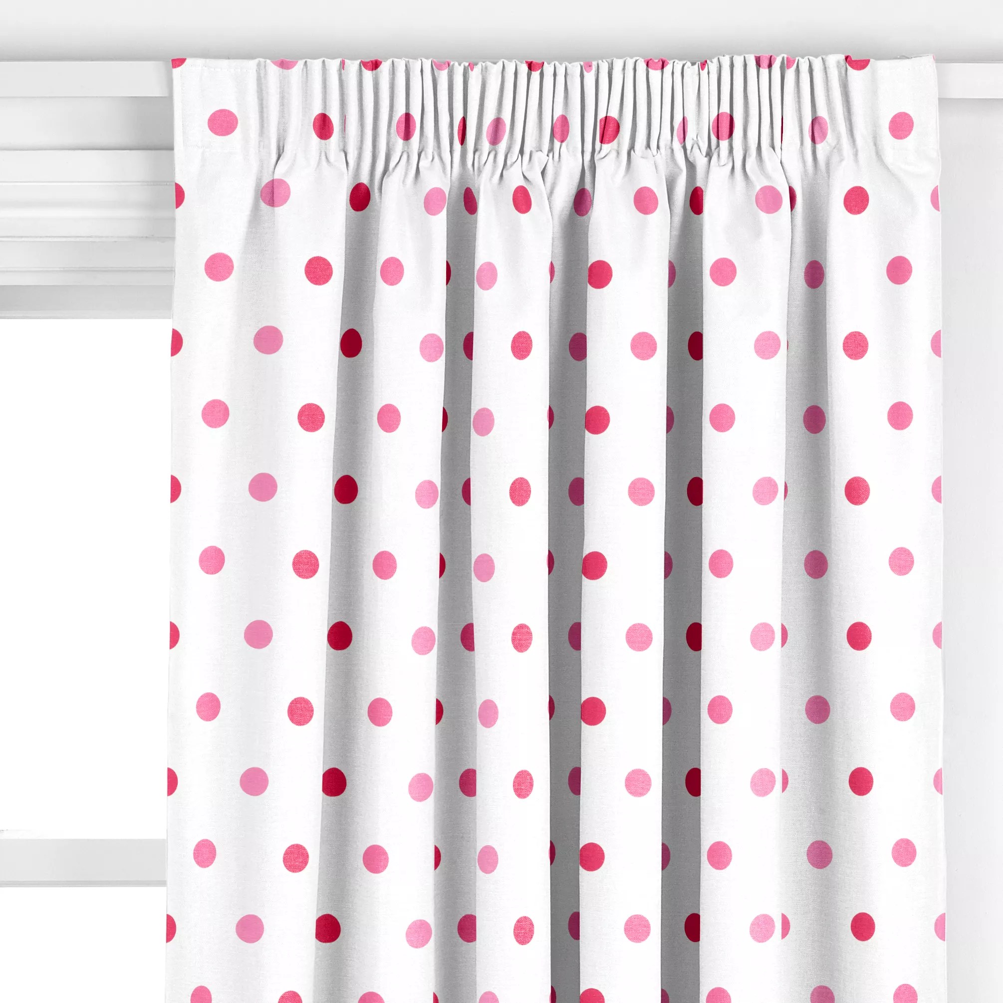 John Lewis Multi Spot Curtains, White / Pink review, compare prices