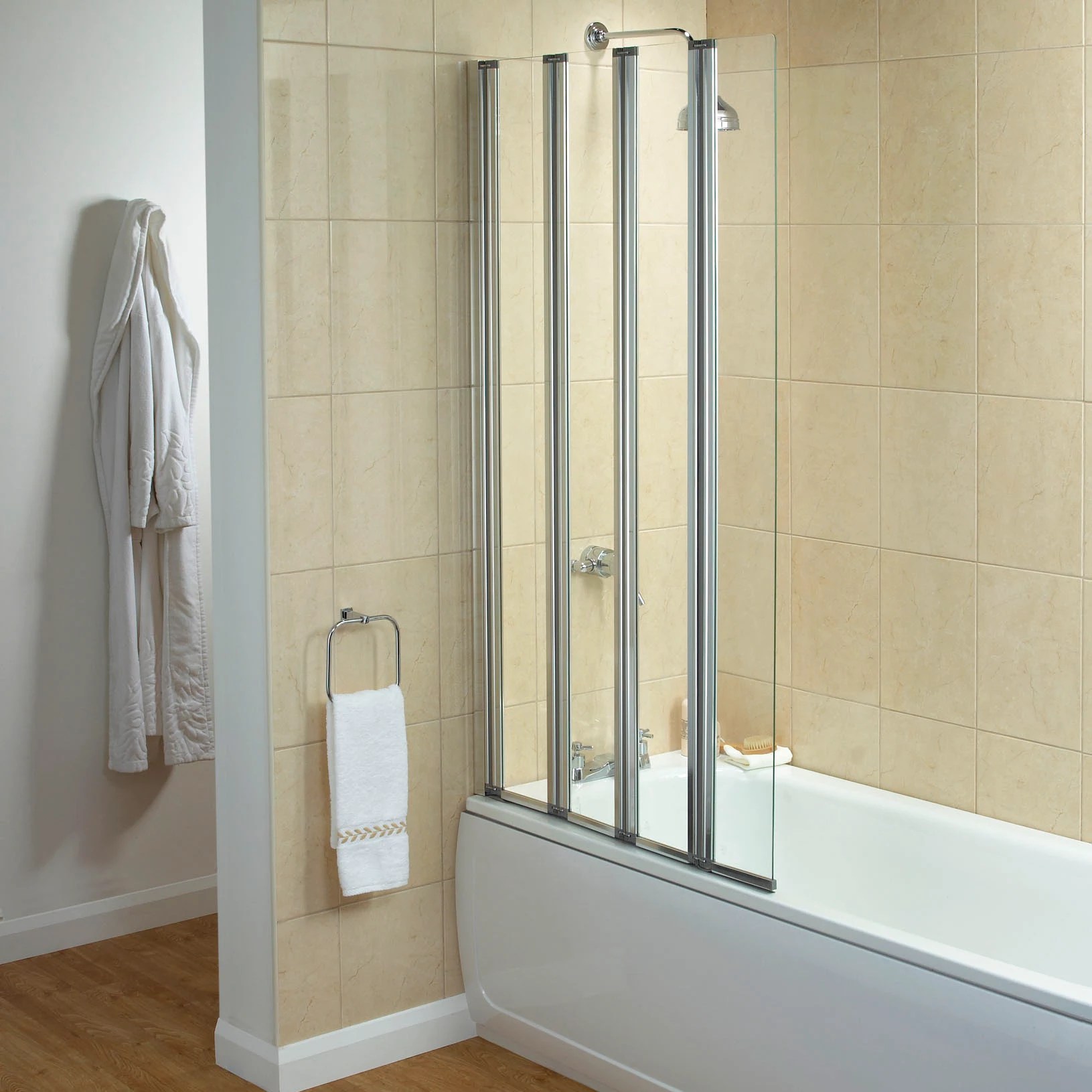 John Lewis Elite Semi Frameless 4 Fold Shower Screen review, compare
