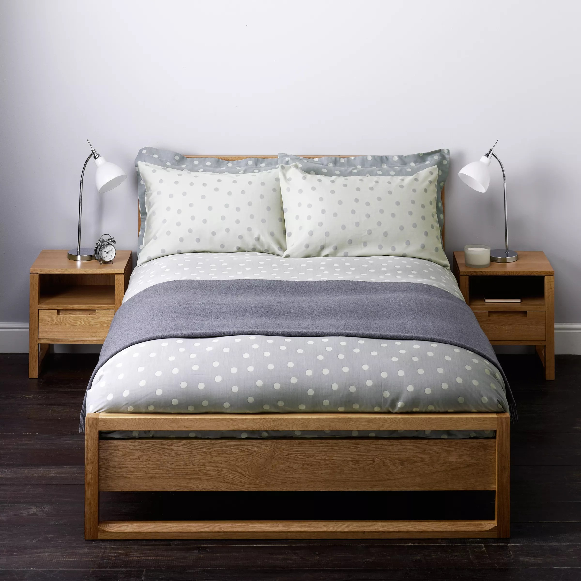 John Lewis Spotty Reversible Duvet Covers, Grey review