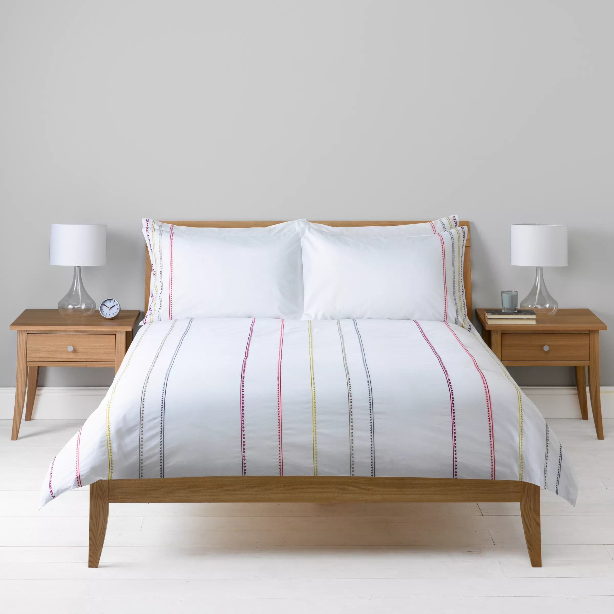 John Lewis Braid Stripe Duvet Cover, Bright Pink review, compare