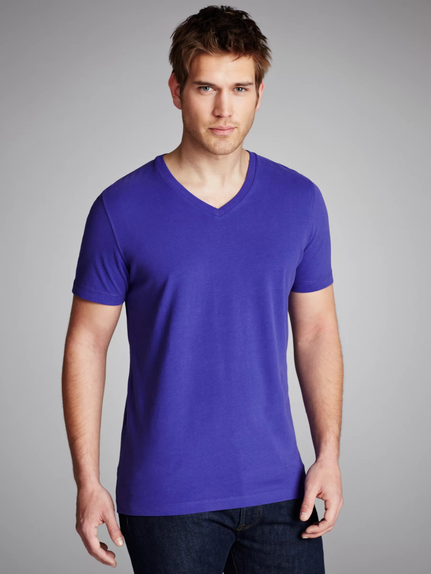 COLLECTION, John Lewis Men VNeck TShirt, Purple review, compare