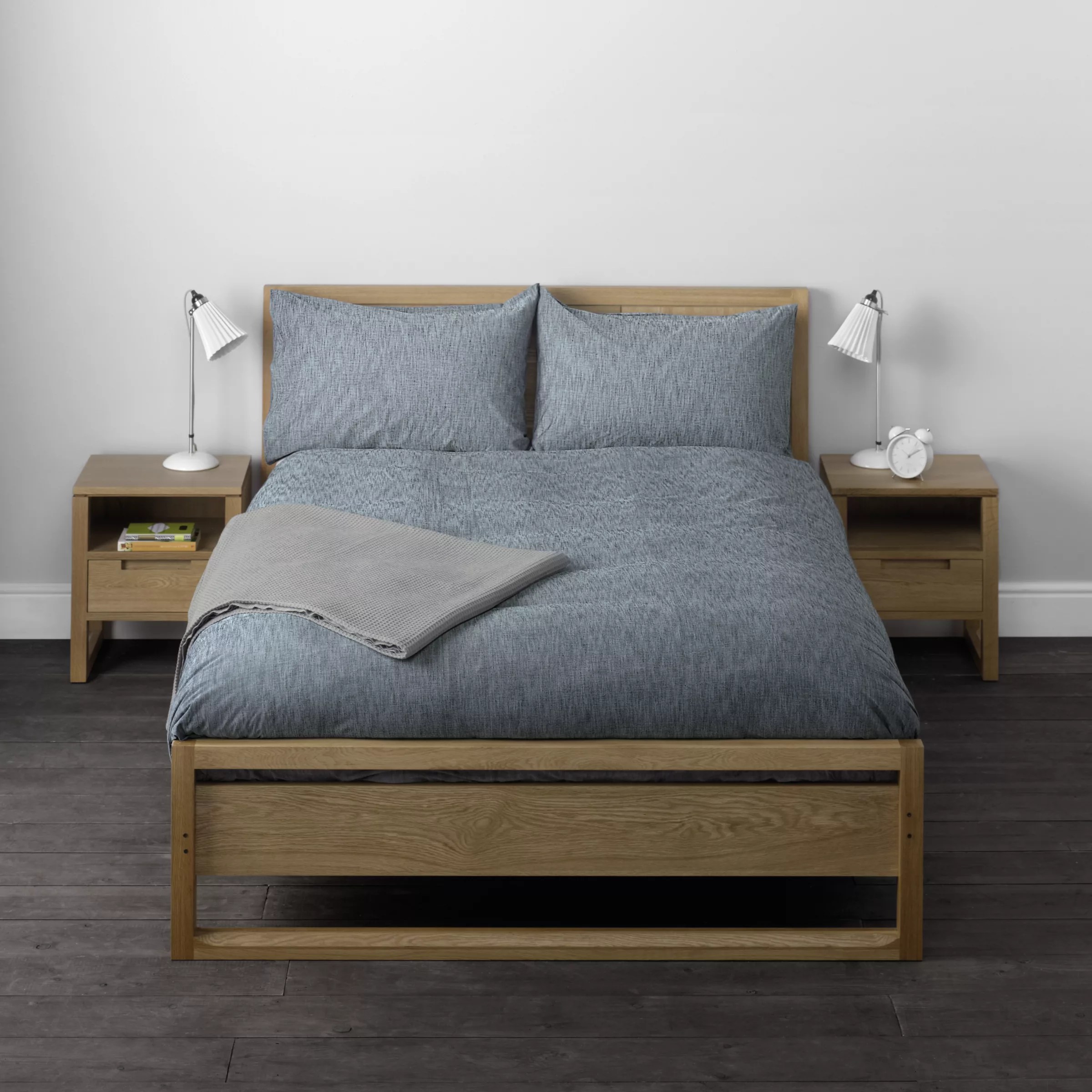 John Lewis Chambray Duvet Cover Set, Grey review, compare prices, buy