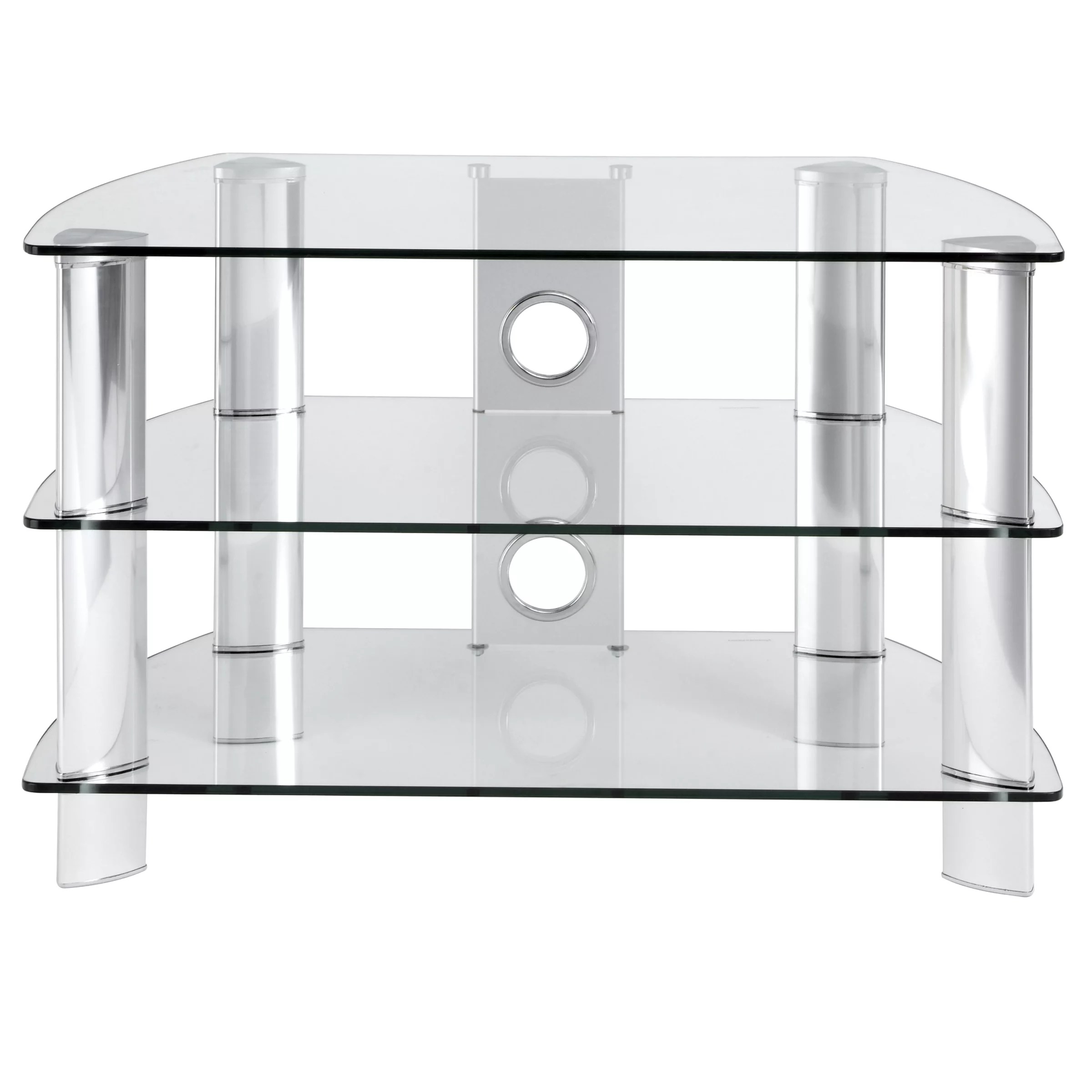 clear glass tv stands