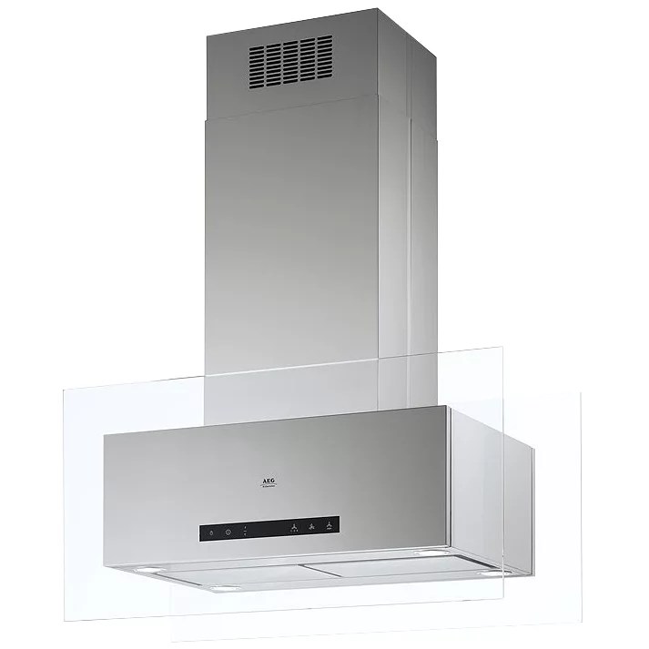 AEG Di9893M 90cm Stainless Steel Glass Designer Island Cooker Hood