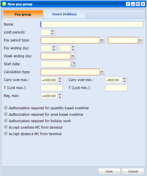 Tab Pay Group Define Pay Groups