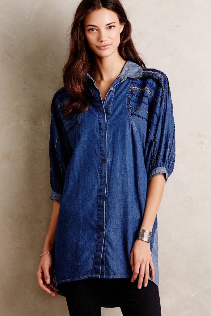 Embroidered Denim TunicEmbroidered Denim Tunic Topista