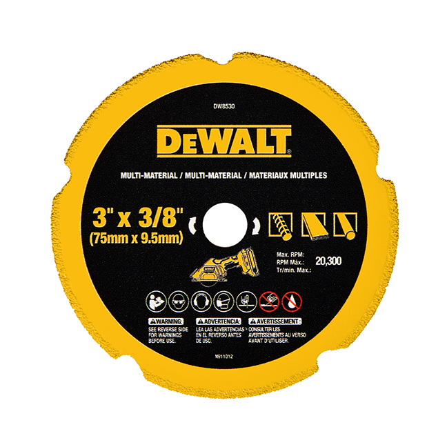 DeWalt DW8530 3" x 3/8" Diamond MultiMaterial Blade BC Fasteners