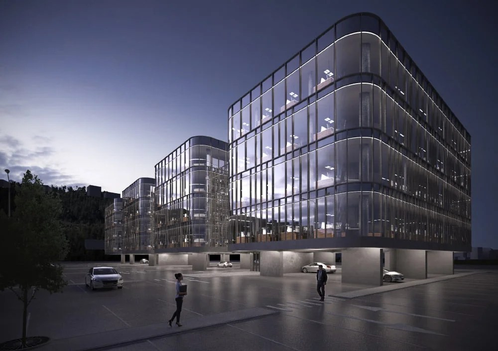 River Hall biurai Miestai ir architektūra