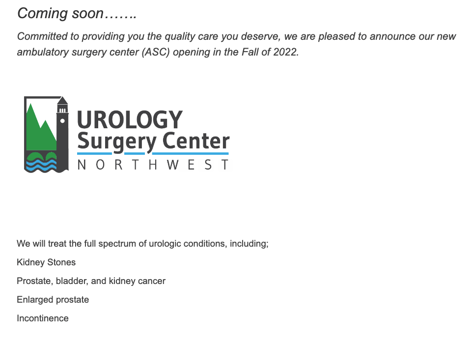 Urology Surgery Center Northwest Spokane, WA Spokane Urology