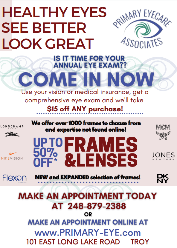 Promotions Sterling Heights, MI Primary Eyecare Associates