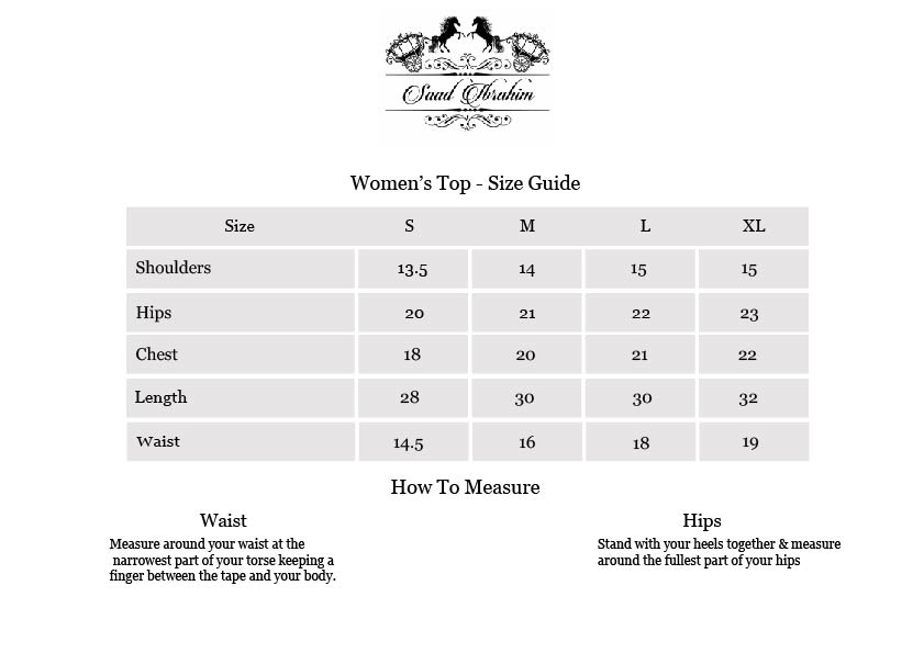top size chart Saad Ibrahim