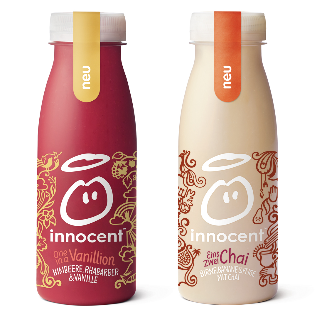 Kate Forrester creates new packaging for Innocent Smoothies new spice flavours range