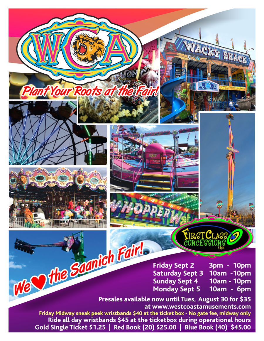 Here's a list of rides at the Saanich Fair and how you can get early