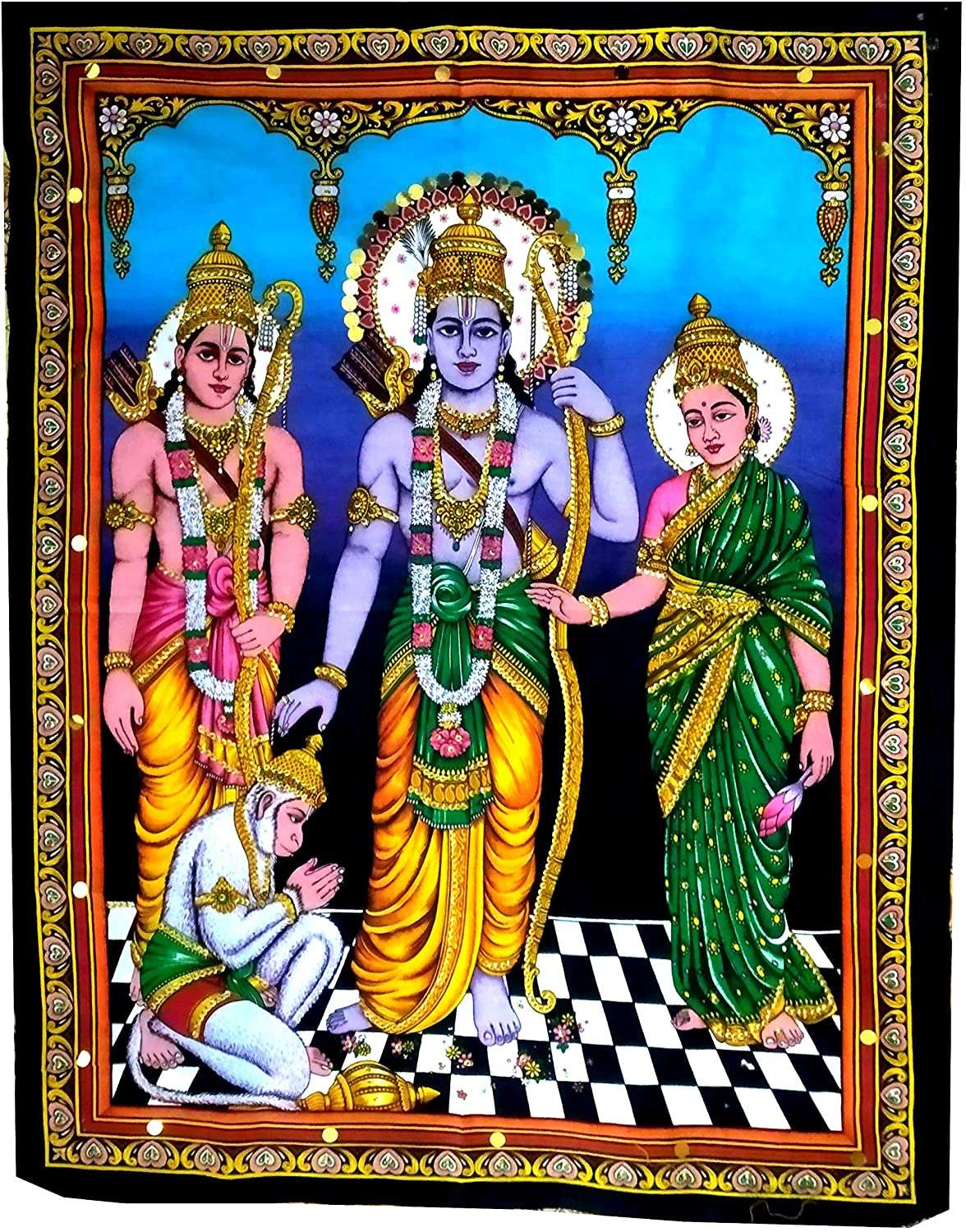 Rajasthani Handcrafted Decorative Traditional Spiritual Ram Darbar