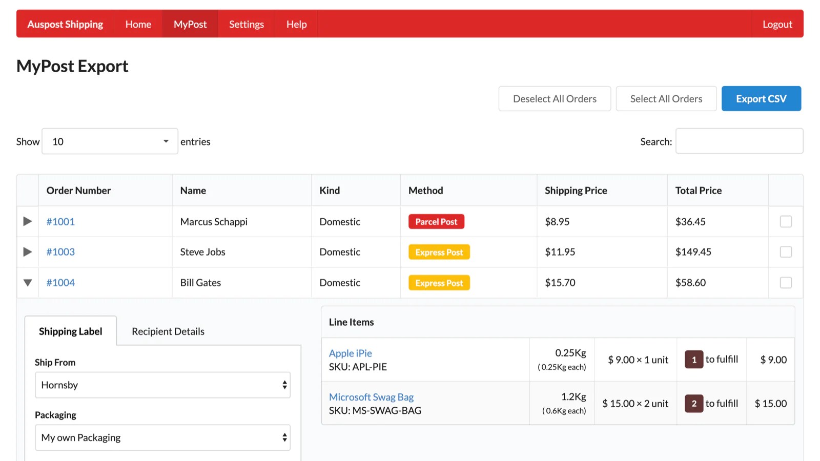 Saas App Store Australia Postage & Labels