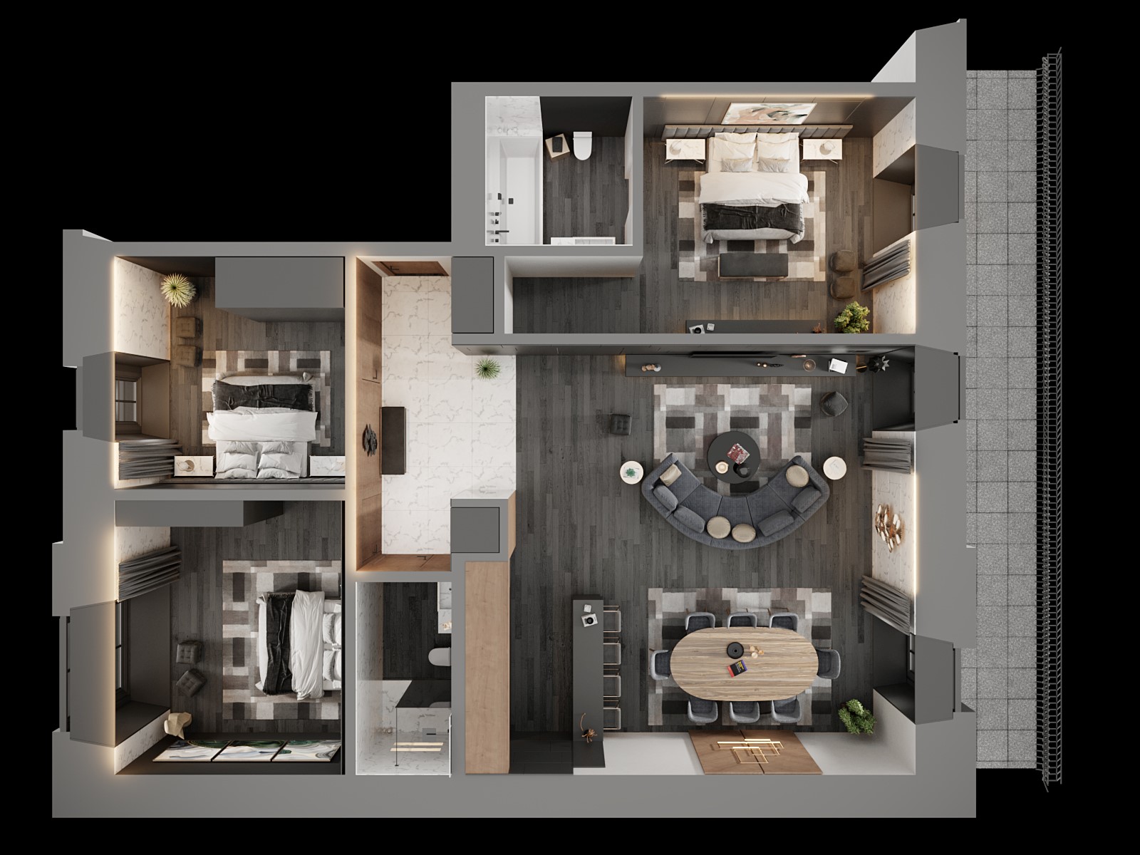 Residence du Glacier an zentraler ruhiger Lage mit Panoramablick. B1. Saas Property