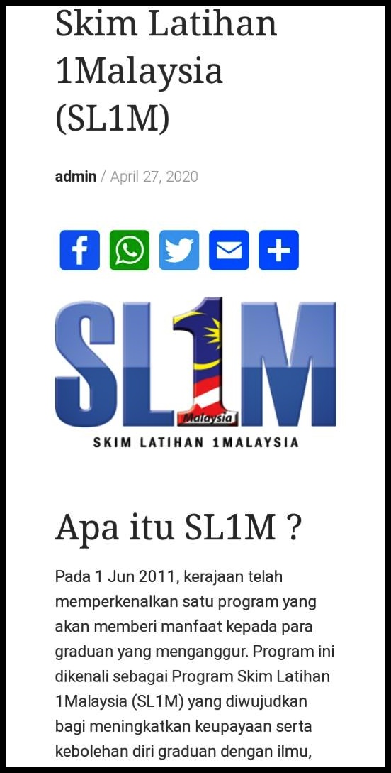 program skim latihan 1malaysia (sl1m)