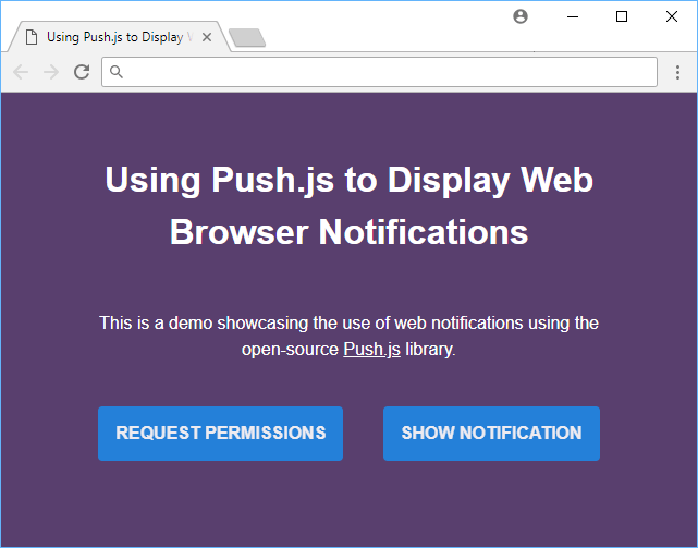 Using Push.js to Display  Browser Notifications