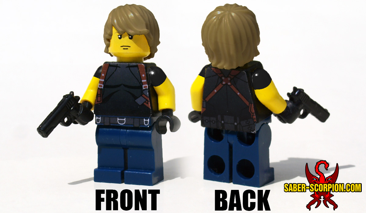 Minifig Zombie Attack S2&4 Male Cop SaberScorpion's Lair Custom