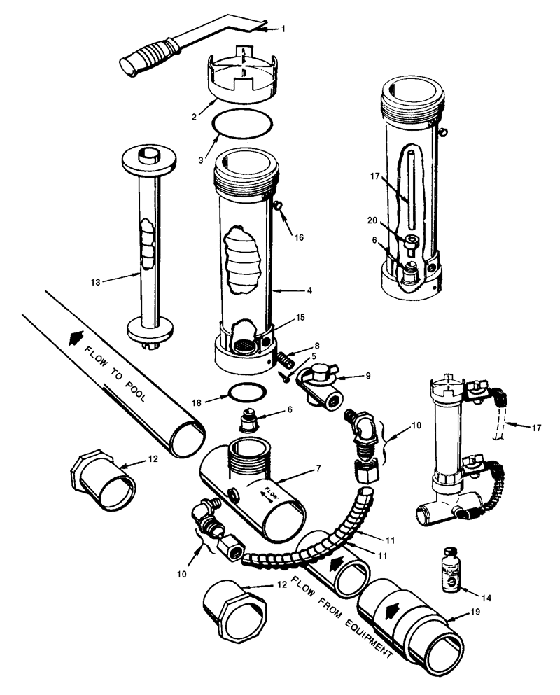 RAINBOW #320 INLINE CHLORINATOR PARTS | Sabine Pools