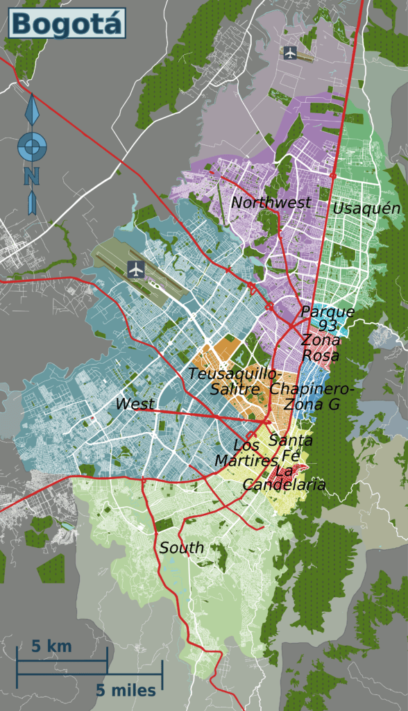Bogotá Carte QUARTIERS DE BOGOTA INSECURITE ? QUE VOIR OU MANGER...