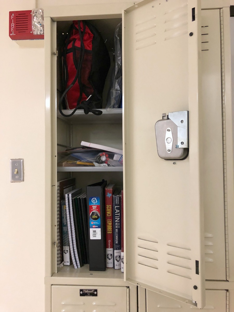 Sixth grade locker at Great Hearts Monte Vista North San Antonio Charter Moms San Antonio