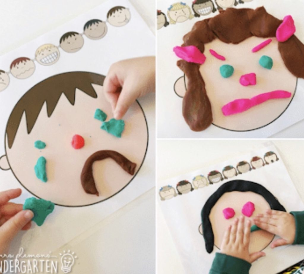 making faces with play dough San Antonio Charter Moms