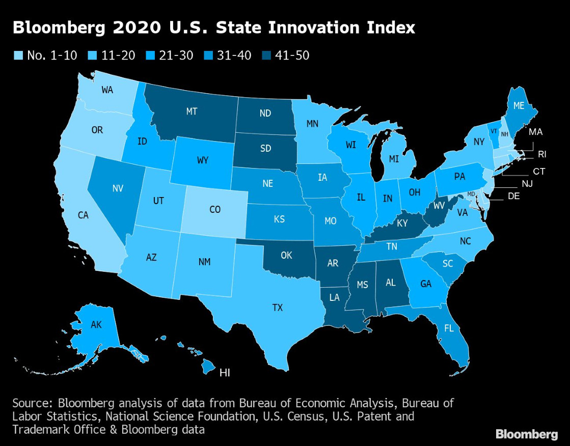 California, Massachusetts Rank as Most Innovative States SacITCentral