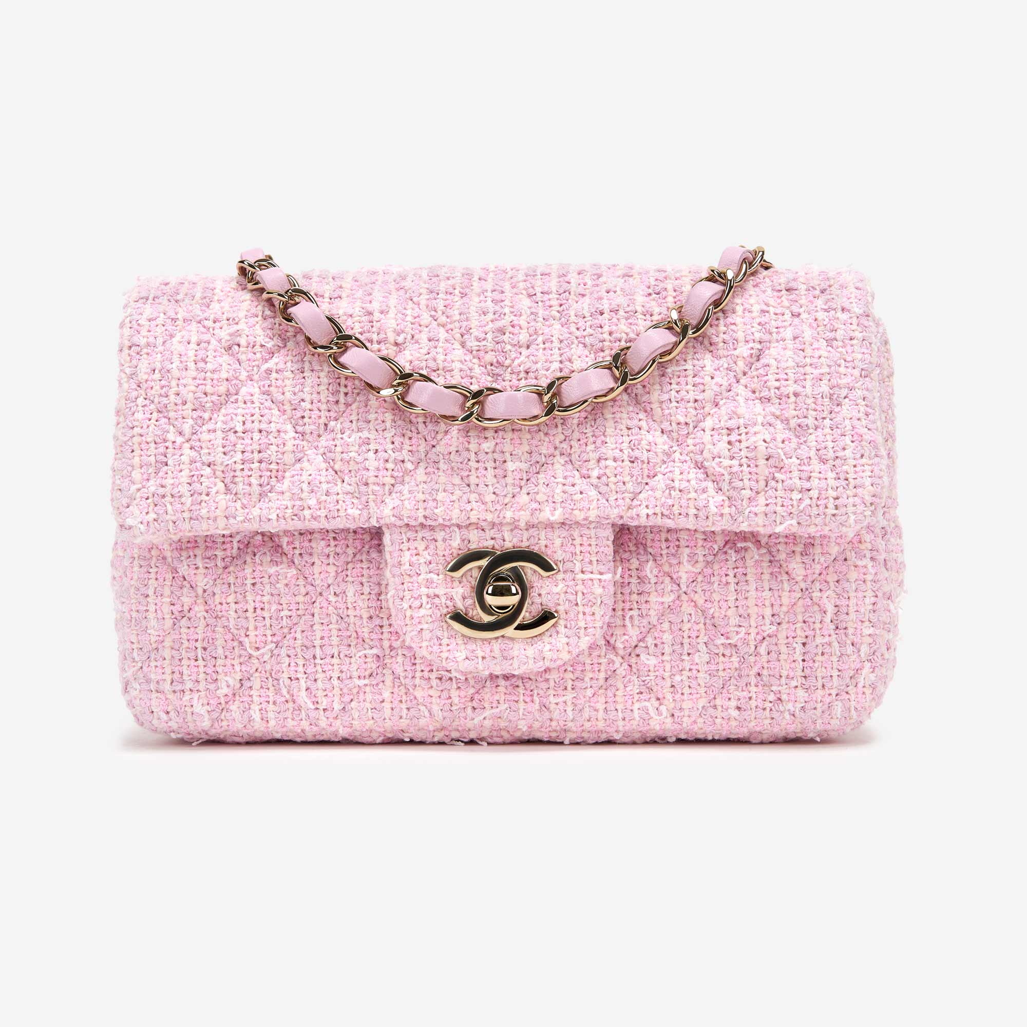 Chanel Timeless Mini Rectangular Tweed Pink SACLÀB