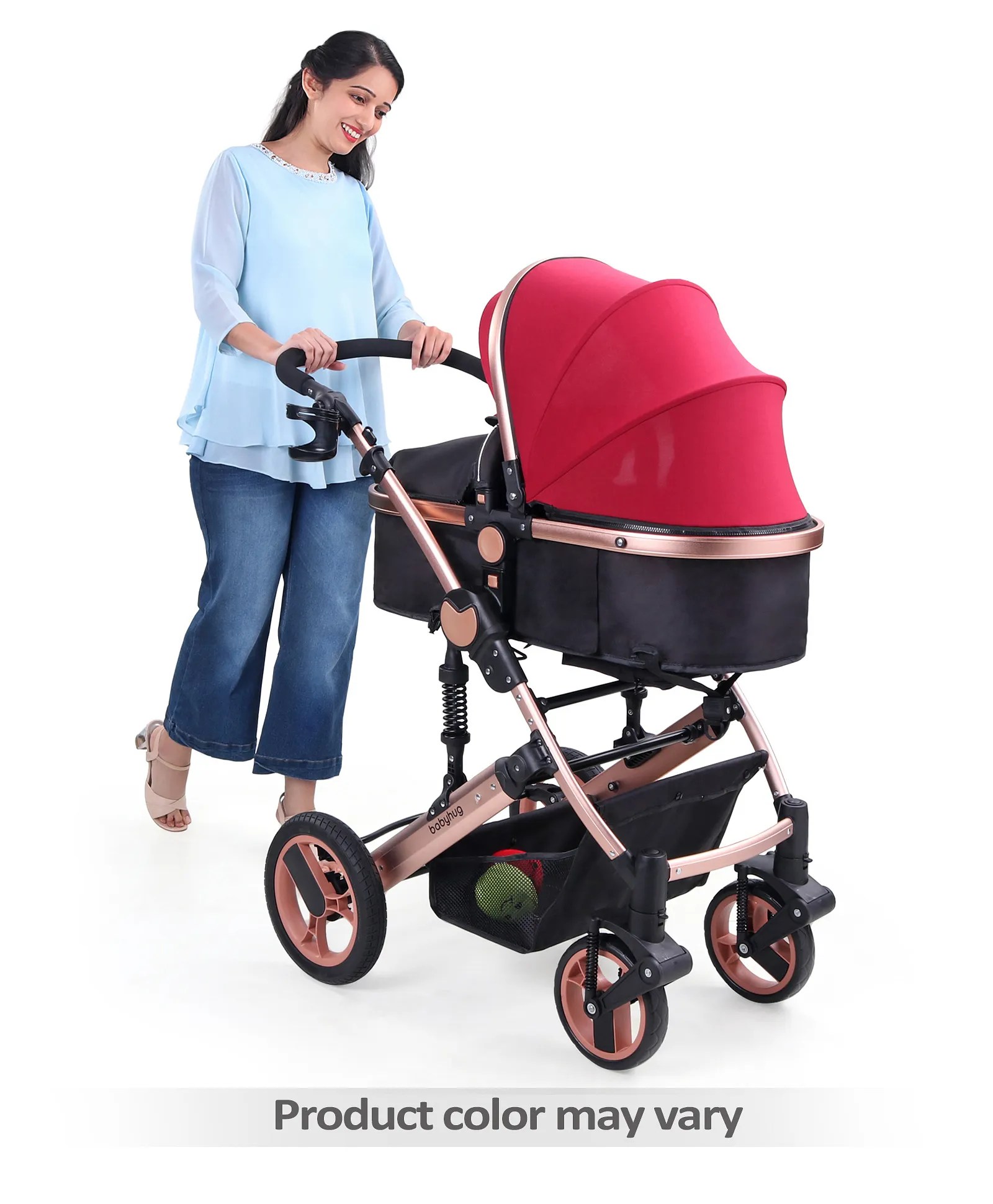 Babyhug Majestic Stroller Cum Carry Cot Blue Online in KSA, Buy at