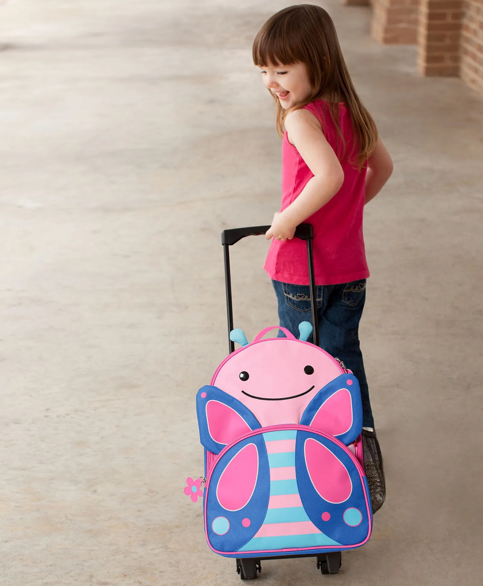 Skip Hop Butterfly Zoo Kids Rolling Luggage Pink 8 Inches Online in