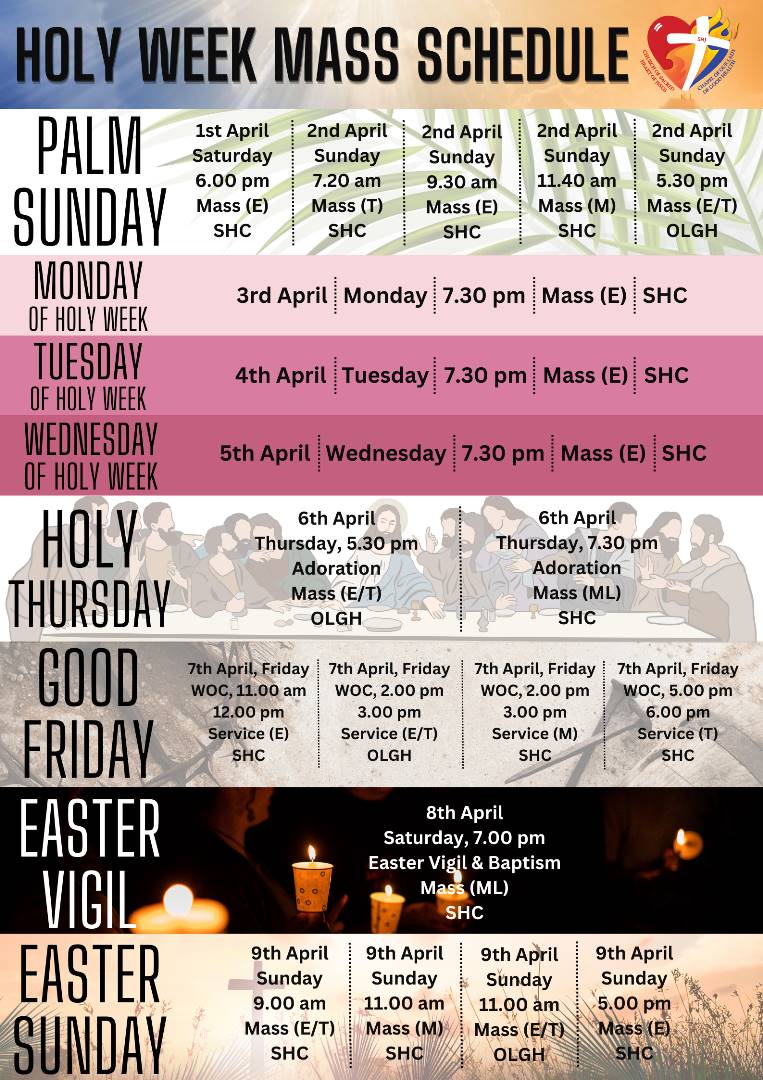 HOLY WEEK MASS SCHEDULE [UPDATED] Sacred Heart of Jesus