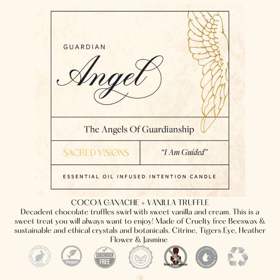 Guardian Angel Crystal Intention Candle Sacred Visions