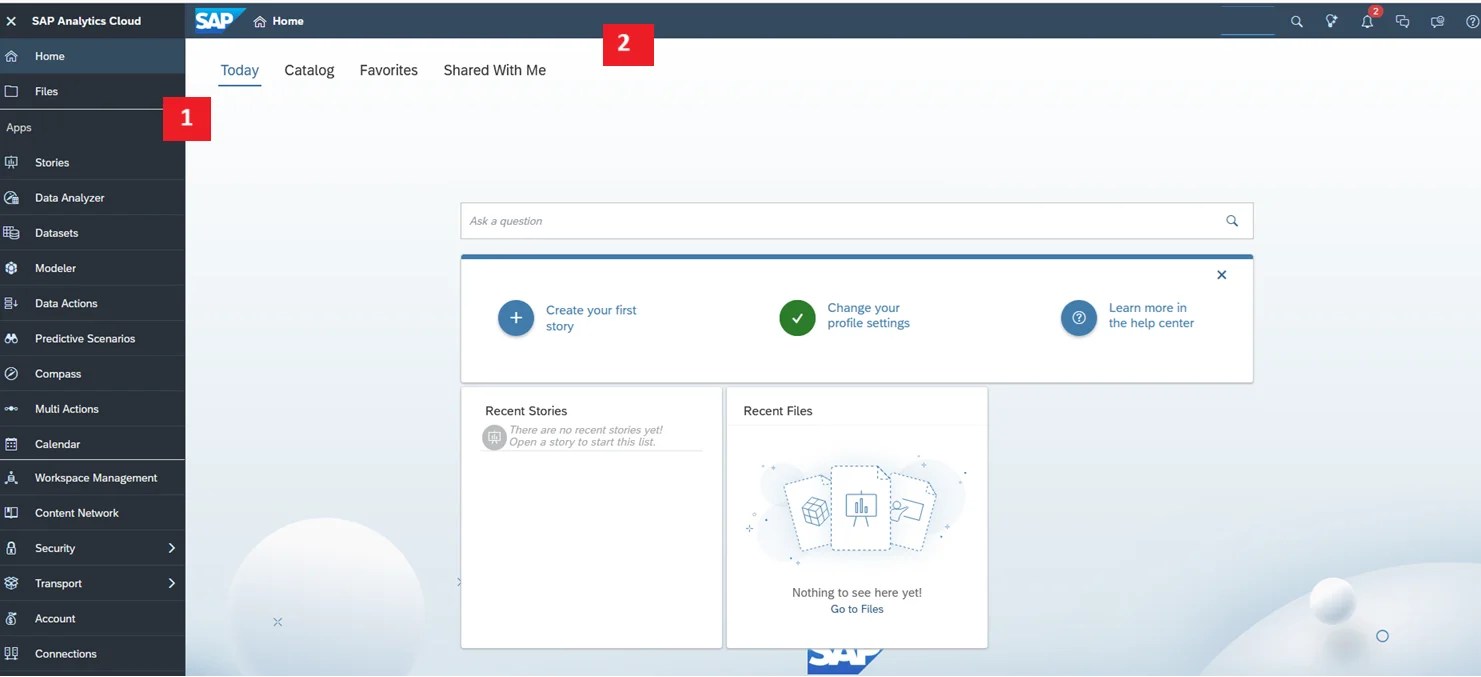 Navigate in SAP Analytics Cloud
