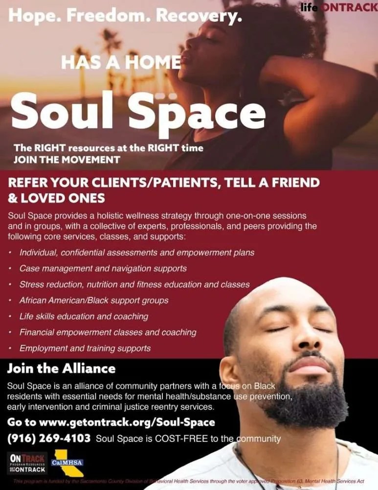 SOUL SPACE resources to maintain mental health, substance