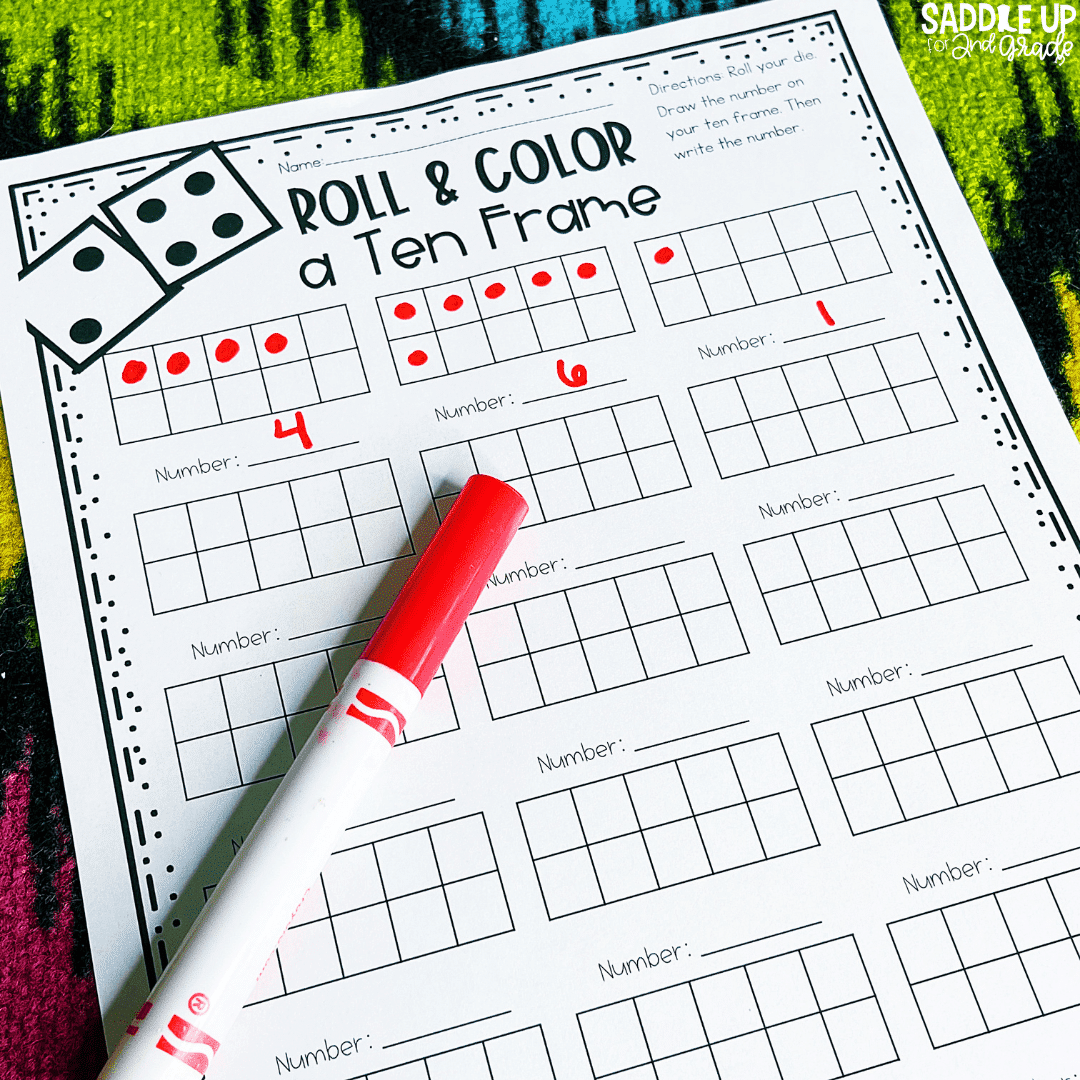 Teaching Number Sense with 10 Simple Ten Frame Activities Saddle Up