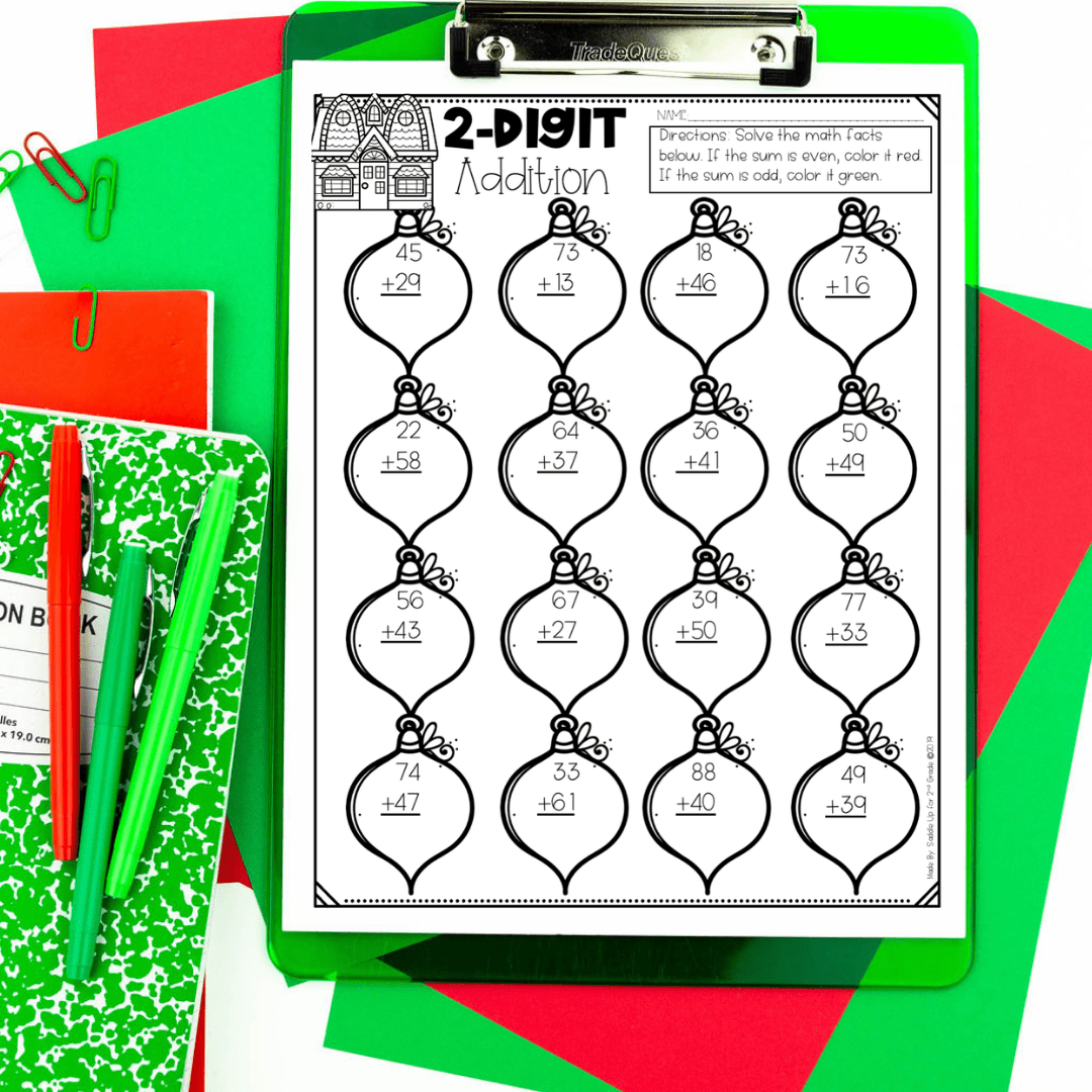 5 Free Festive Winter Math Activities Saddle Up for 2nd Grade