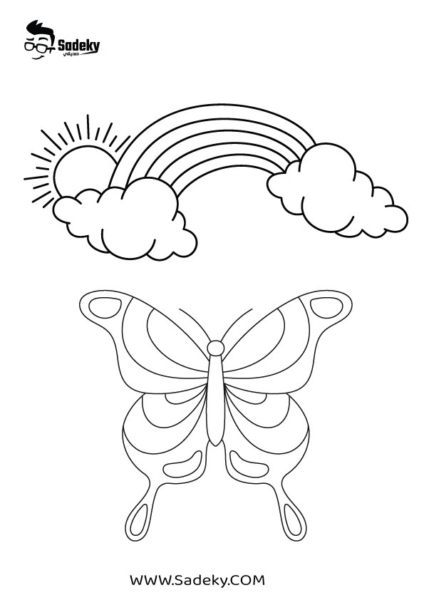 Butterflyrainbowcoloringpage Sadeky