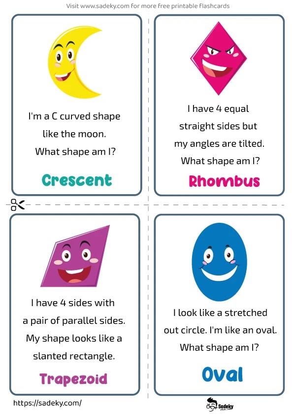 Free Shape Riddles For Kids Printable With Answers | Sadeky