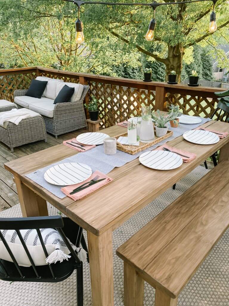 24 DIY Outdoor Table Ideas for Your Backyard Sad To Happy Project