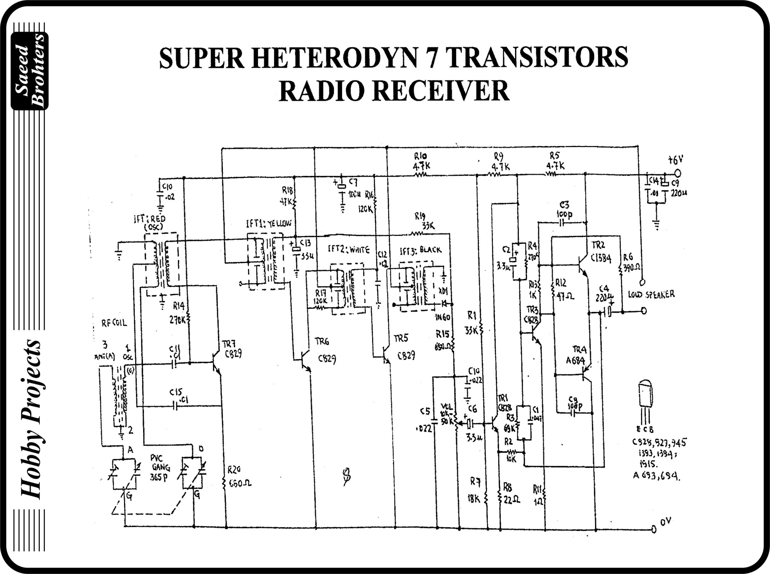 Super HETERODYN 7 Transistors Radio Receiver Saeed Brothers Electronics