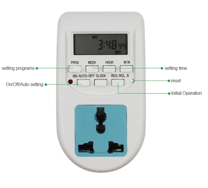 Digital 220v Programmable Timer Universal Socket Automatic ON/OFF