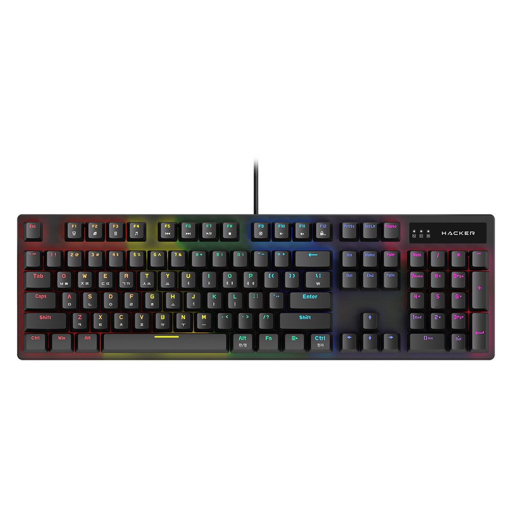 앱코 K560 축교환 레인보우 무빙 LED 기계식 키보드(블랙,갈축)키보드(일반),유선,104키,USB,용도게이밍,기계식