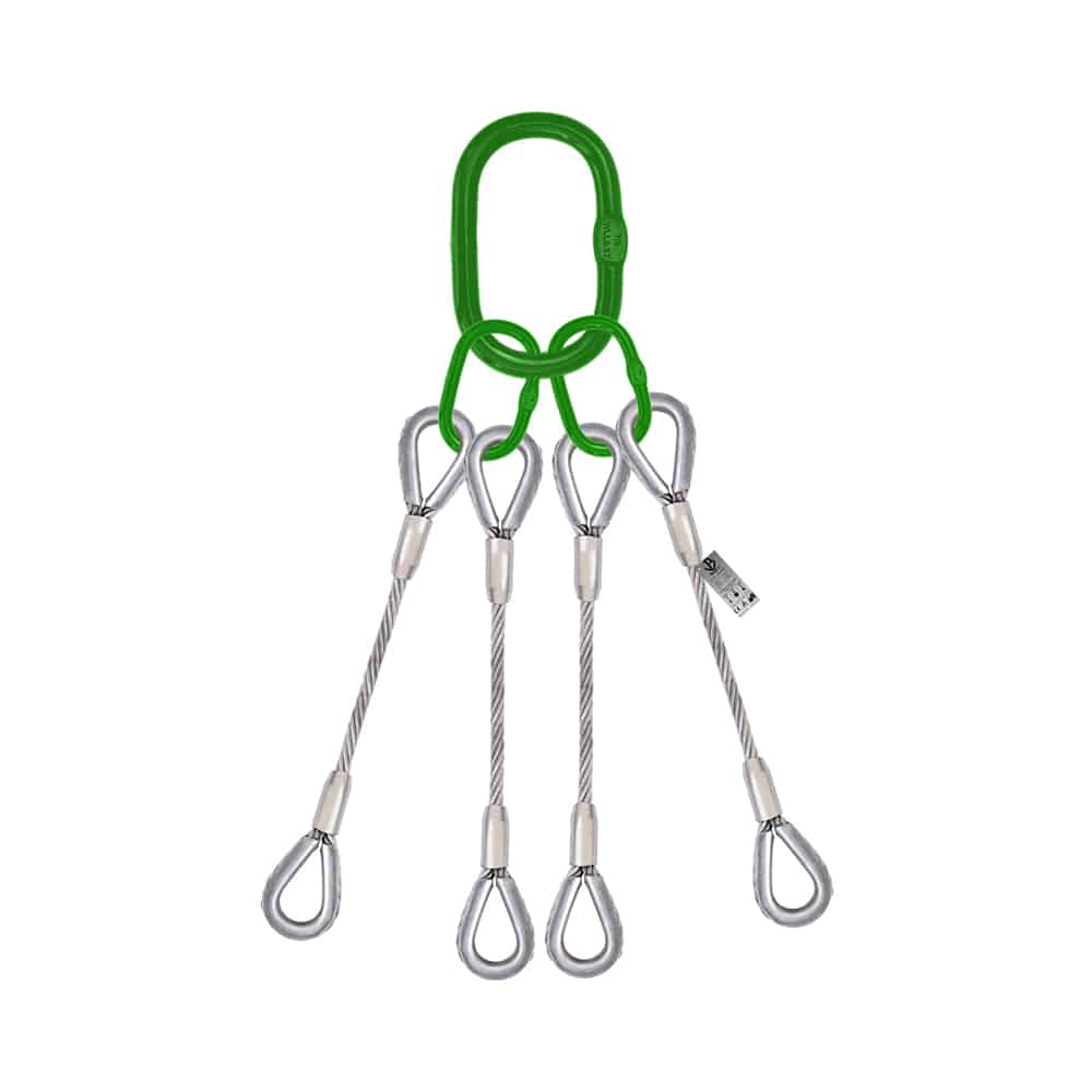 FOUR LEG WIRE ROPE SLING WITH THIMBLE EYES KSA