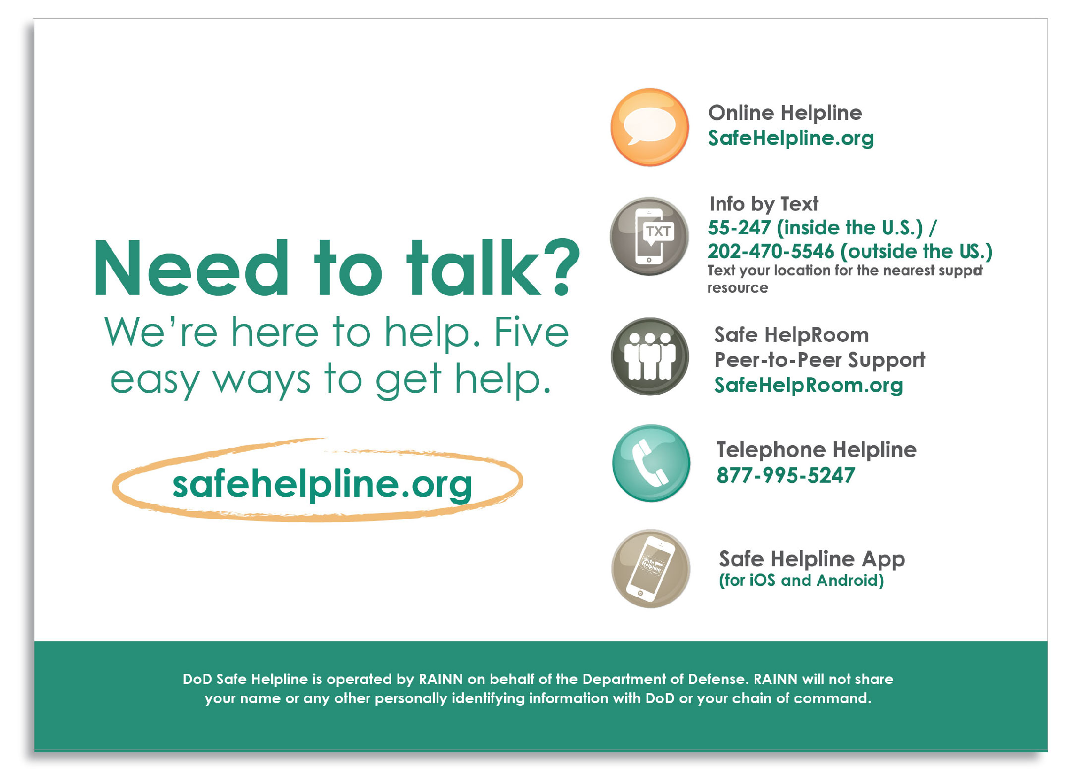 All Outreach Materials Safe Helpline